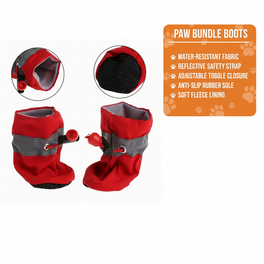 🐾 Paw Bundles – All-Weather Protective Dog Boots (4-Pack)
