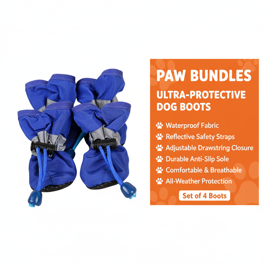 🐾 Paw Bundles – All-Weather Protective Dog Boots (4-Pack)