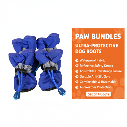 🐾 Paw Bundles – All-Weather Protective Dog Boots (4-Pack)